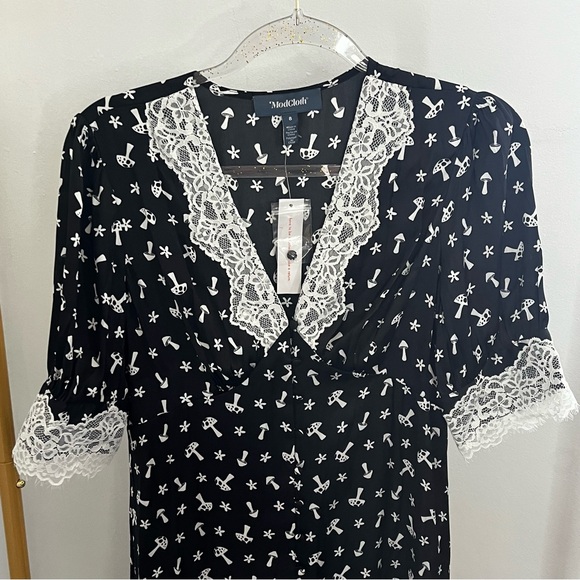 New ModCloth Leisure Meets Luxury Midi Dress in Black Mushroom Size 8 - Picture 4 of 7